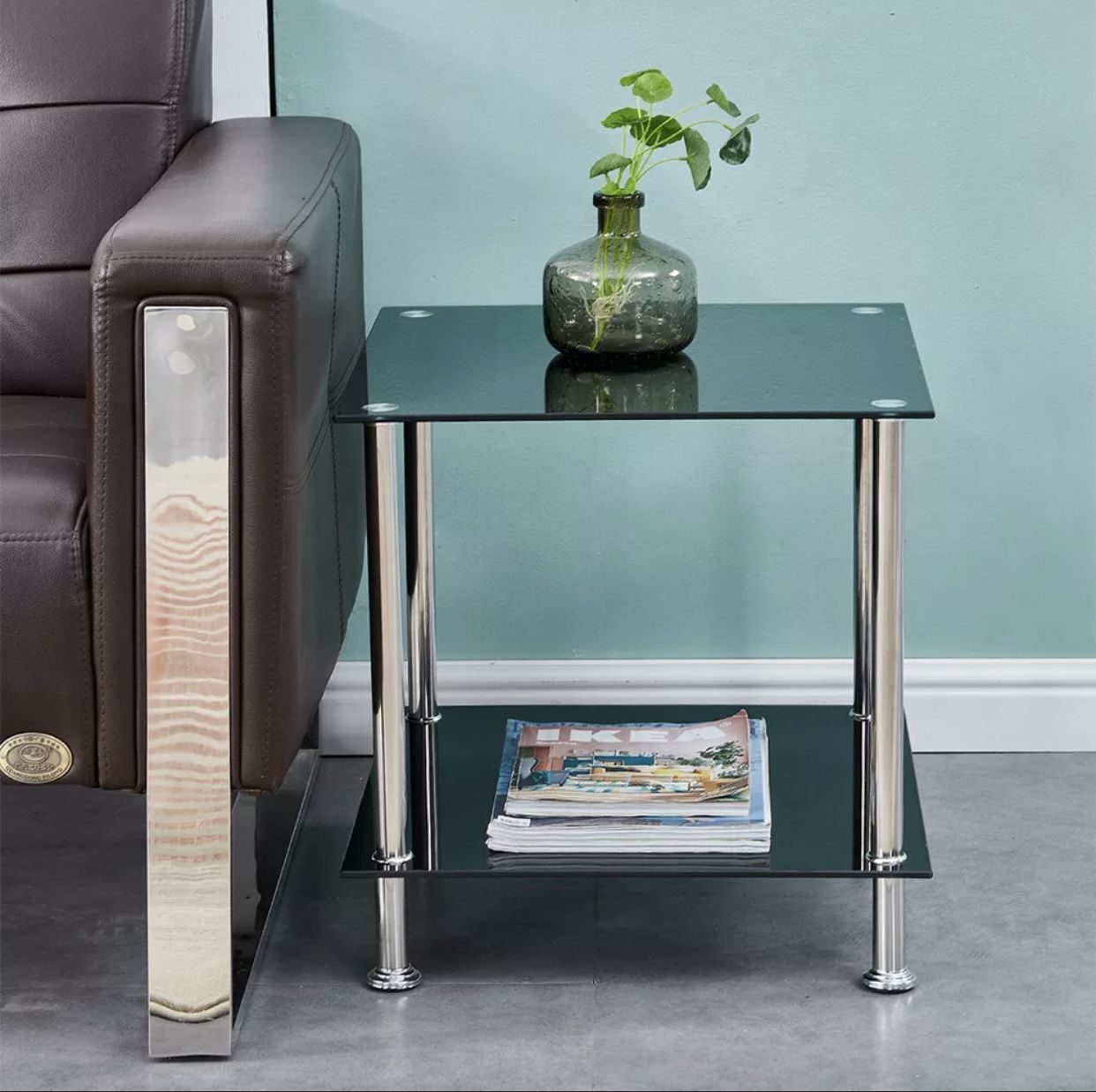 Brand new glass side table corner table coffee table