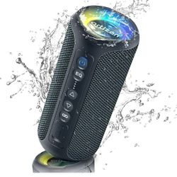 Ortizan Bluetooth speakers, 40 W portable stereo wireless speaker, IPX7 waterproof with Bluetooth 5.3, deep bass, LED light, microphone, v 