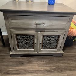 Cabinet & pink vanity chair
