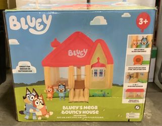 NEW Sealed Bluey Mega Bouncy House Big Bounce House w/ Slide & Blower 12ft x 9ft