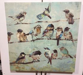 Birds on wire Canvas