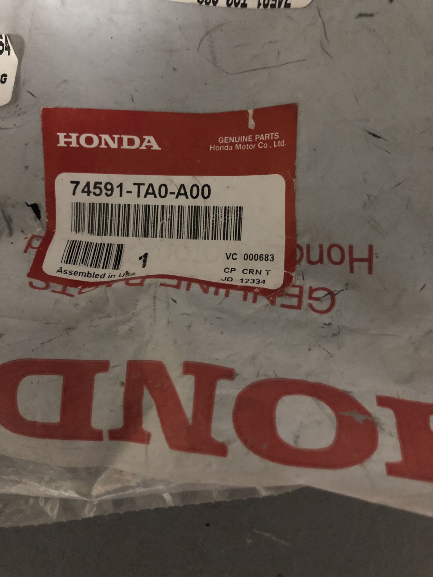 08-12 Honda Accord Rear Fender Liner Splash Shield Left OEM