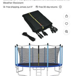 15FT Trampoline Replacement Safety Enclosure Net Weather-Resistant