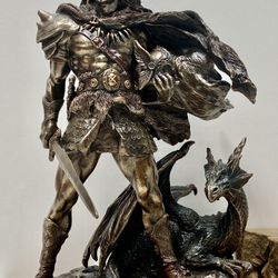 2011 VERONESE Viking Warrior And Dragon 9 Inch Statue 30015 