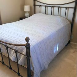 Lovely Queen Bronze Metal Bed Frame, Mattress and Boxspring