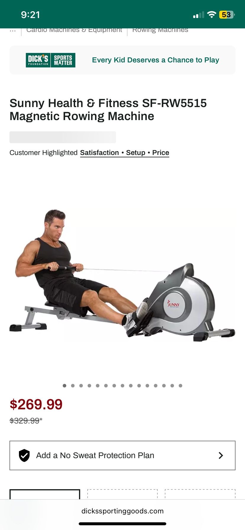 Sunny Health & Fitness Rower Machine