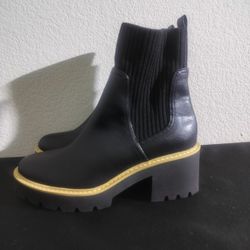 Dolce Vita Womens Black Trooper Chelsea Ankle Boots  (Size 9.5)