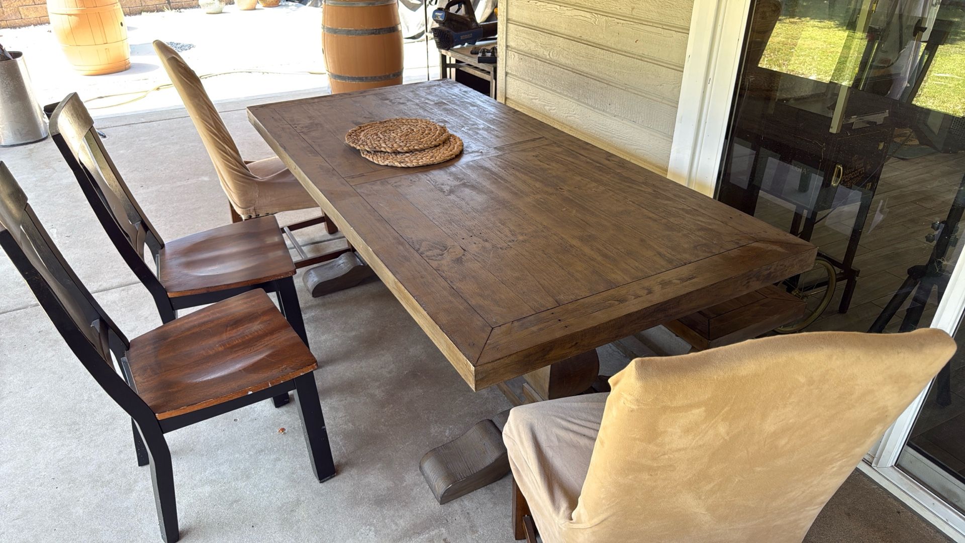 Caden 84” Dining Table Chairs And Bench OBO