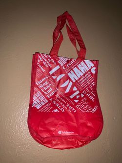 lululemon red and white bag