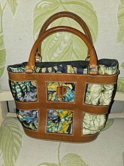 Salvatore Ferragamo Patchwork Fabric Tote Handbag