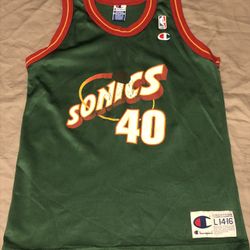 Seattle Sonics Retro Youth Jersey L14-16 Shawn Kemp #40!! 