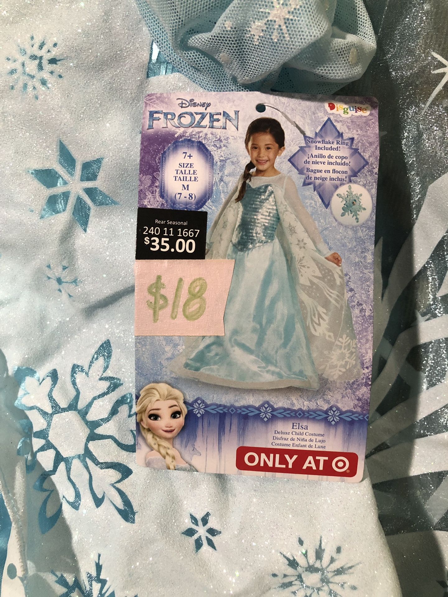 NEW Elsa Halloween Costume size medium 7/8