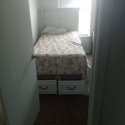White Single Bed