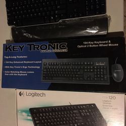 NEW Keytronic Optical Keyboard With Mouse 