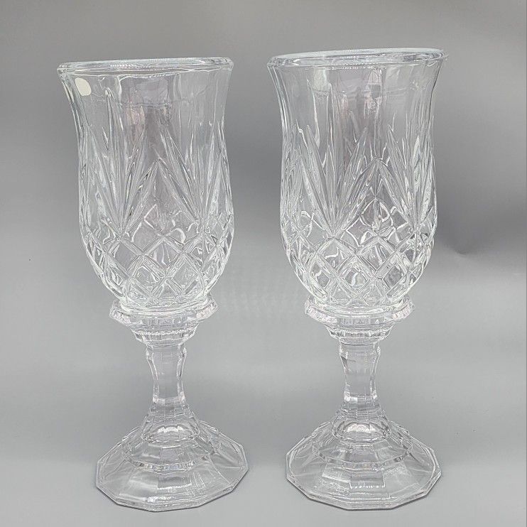 Hurricane St. George Lead Crystal  2 Candle Holder 4-Pc 