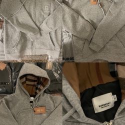Burberry zips and hoodies 