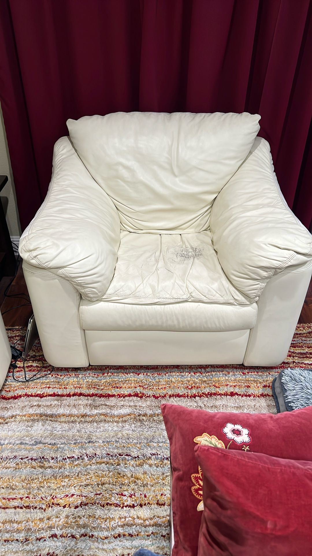 Natuzzi Leather Reclining Sofa + Oversized Chair