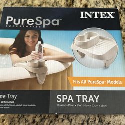 New Intex PureSpa Attachable 2 Cup Drink Holder + Tray for Spa Wall and Inflatable Hot Tub Accessory