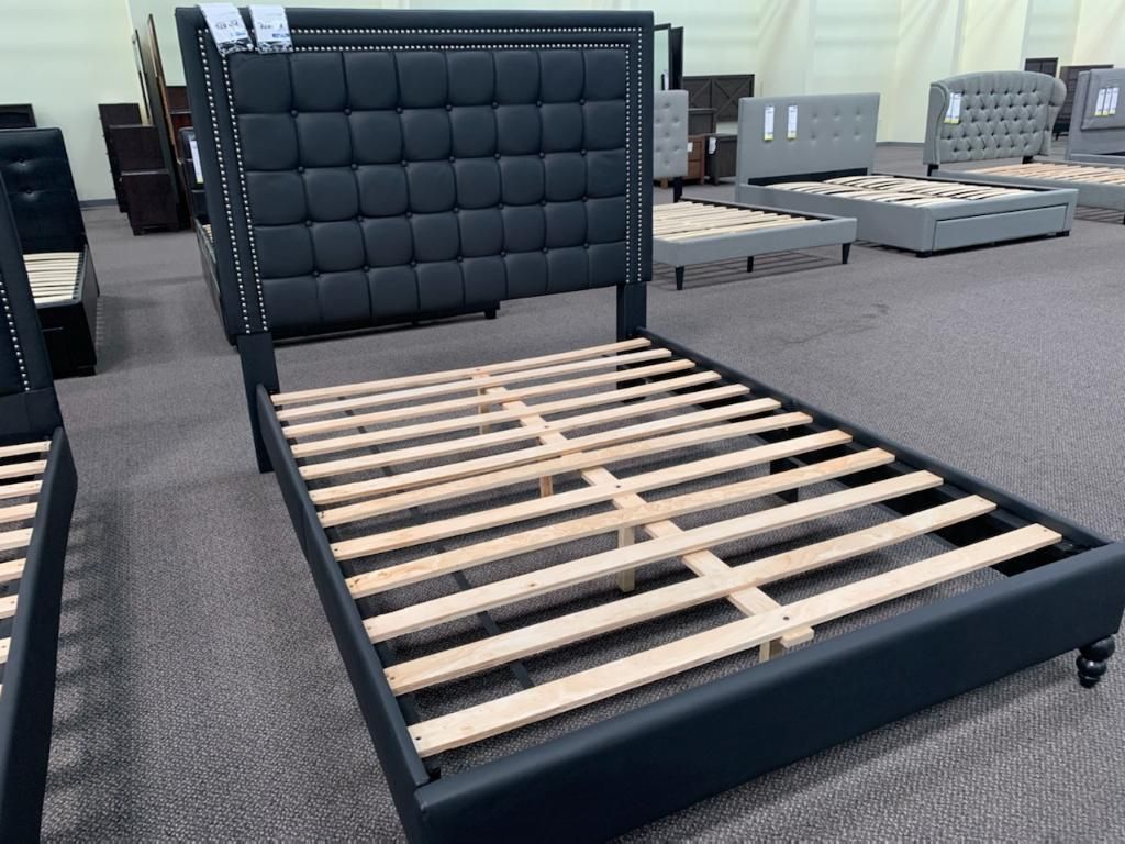 Queen New Black Bed With Nice Mattress.