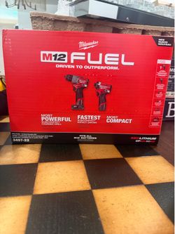 M12 FUEL 12-Volt Lithium-Ion Brushless Cordless Hammer Drill and Impact Driver Combo Kit w/2 Batteries and Bag (2-Tool) $160 BRAND NEW NEVER OPENED