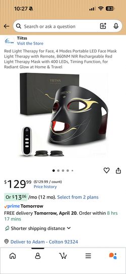 LED Red Light Therapy Face Mask NEW w/ Remote