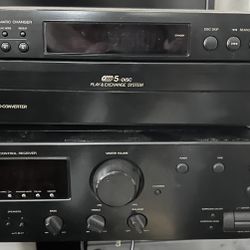 JVC RX-552VBK  Audio/Video Control Receiver w/JVC XL-F154BK 5 Disc Automatic CD Changer -