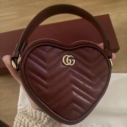 (Rare Limited Edition) Gucci GG Marmont Chevron Quilted Heart Mini Bag
