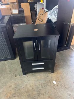 24 in. W x 20 in. D x 32 in. H Single Sink Bath Vanity in Black **NO FAUCET OR SINK BOWL*