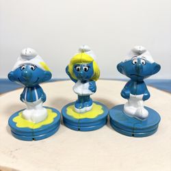 VTG Smurf Figures 1982 Mattel Magic Talk Smurf Village Lot Of 3