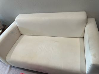 Free White Fabric Two-Seat Sofa