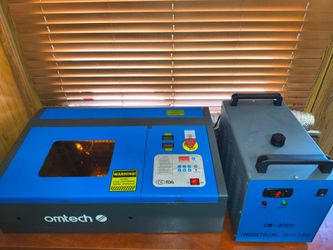 Upgraded to K40 Omtech 40Watt Laser Engraver/Cutter with Ohmtech Chiller