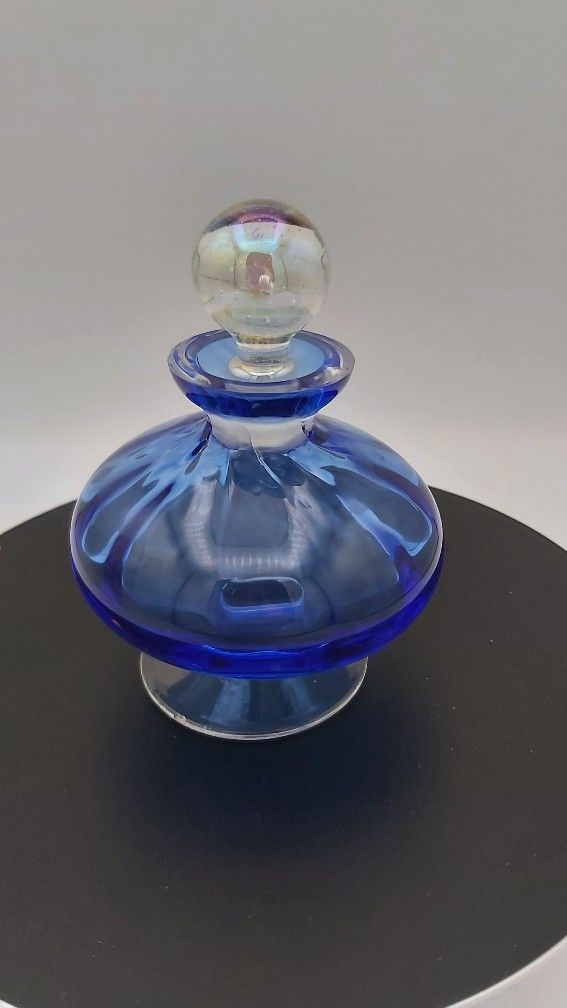 Lovely Vintage Cobalt Blue Optic Perfume Bottle 