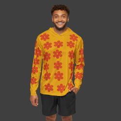 Vibrant Floral Sports Hoodie, Activewear, Gift for Men, Summer Style, Athletic Pullover, Casual Wear