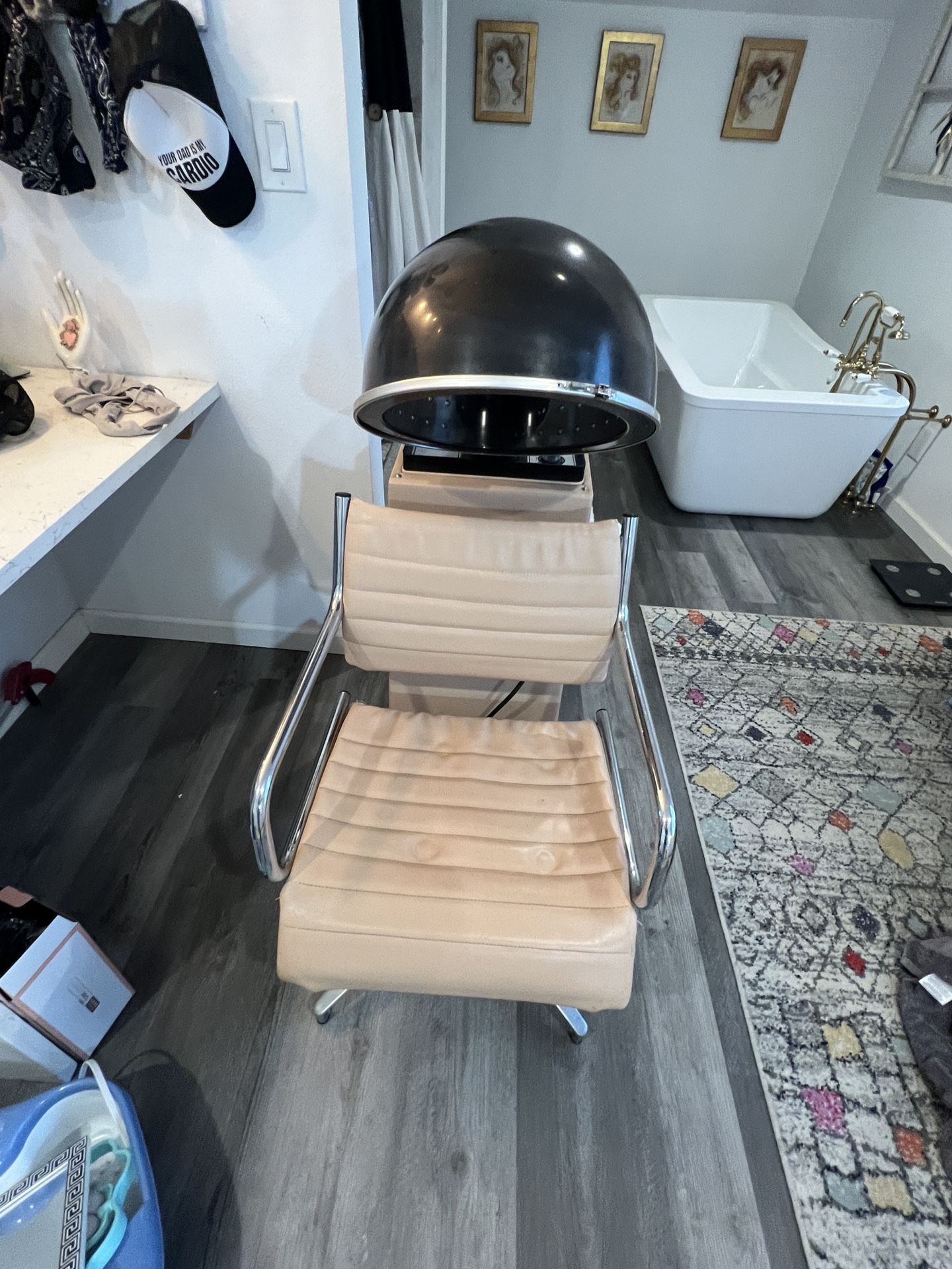 Retro Pink Hooded Hair Dryer