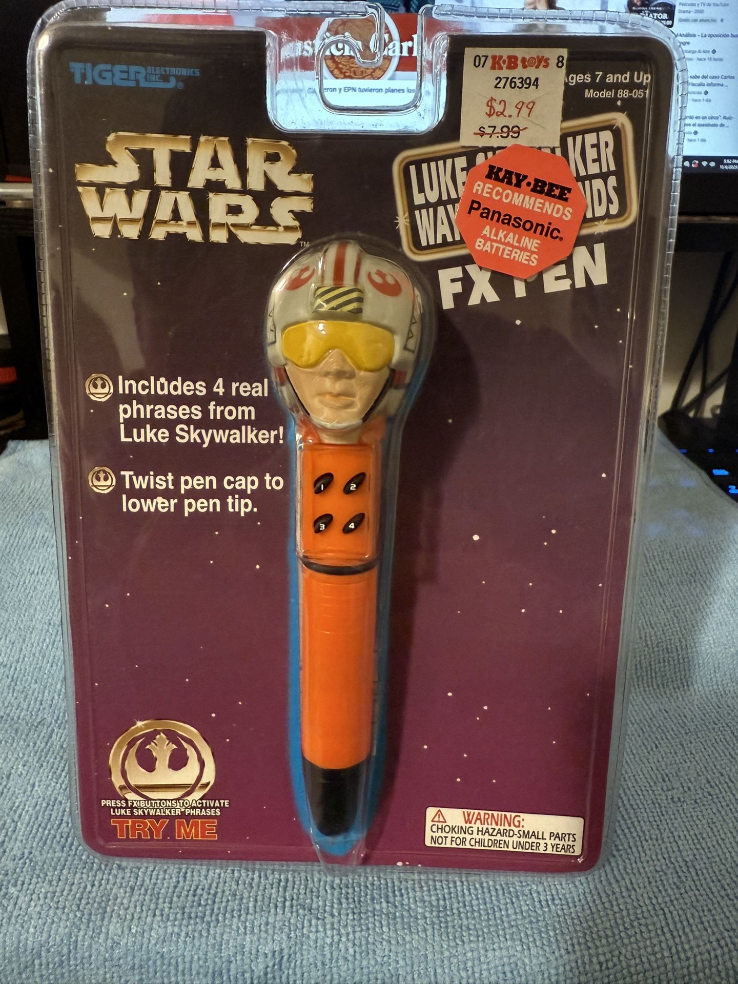 Star Wars Tiger Electronics Luke Skywalker FX pen w/sounds, 1997 new sealed