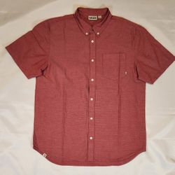 Vans Men's Red Button-Up Shirt Size L