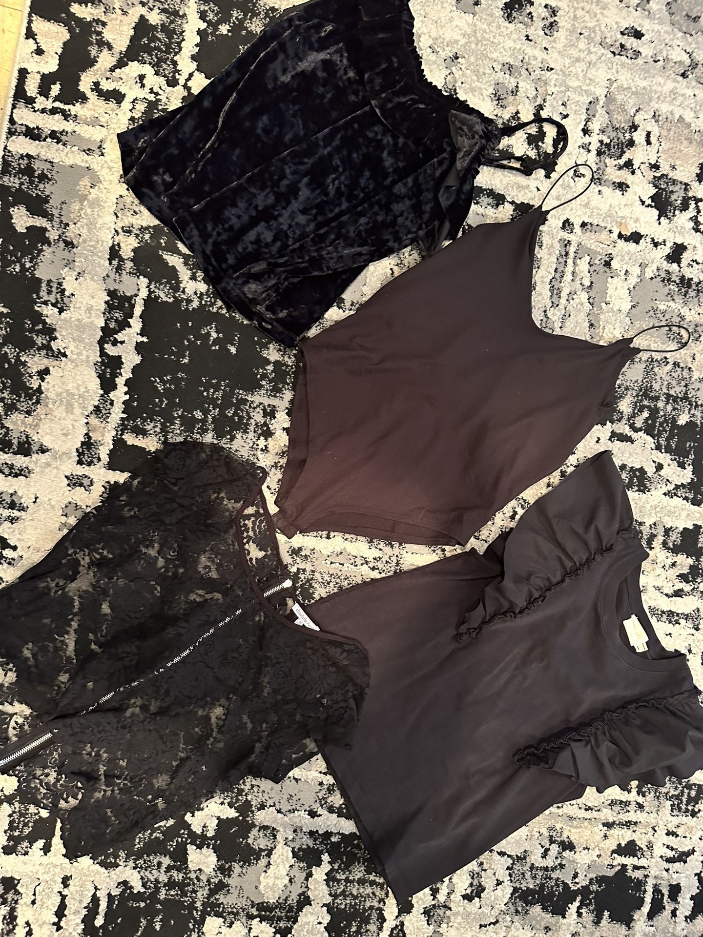 Women’s Black Summer Shirts And Bodysuit Size Medium Lot