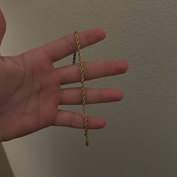 14k Gold Plated Rope Braclet 