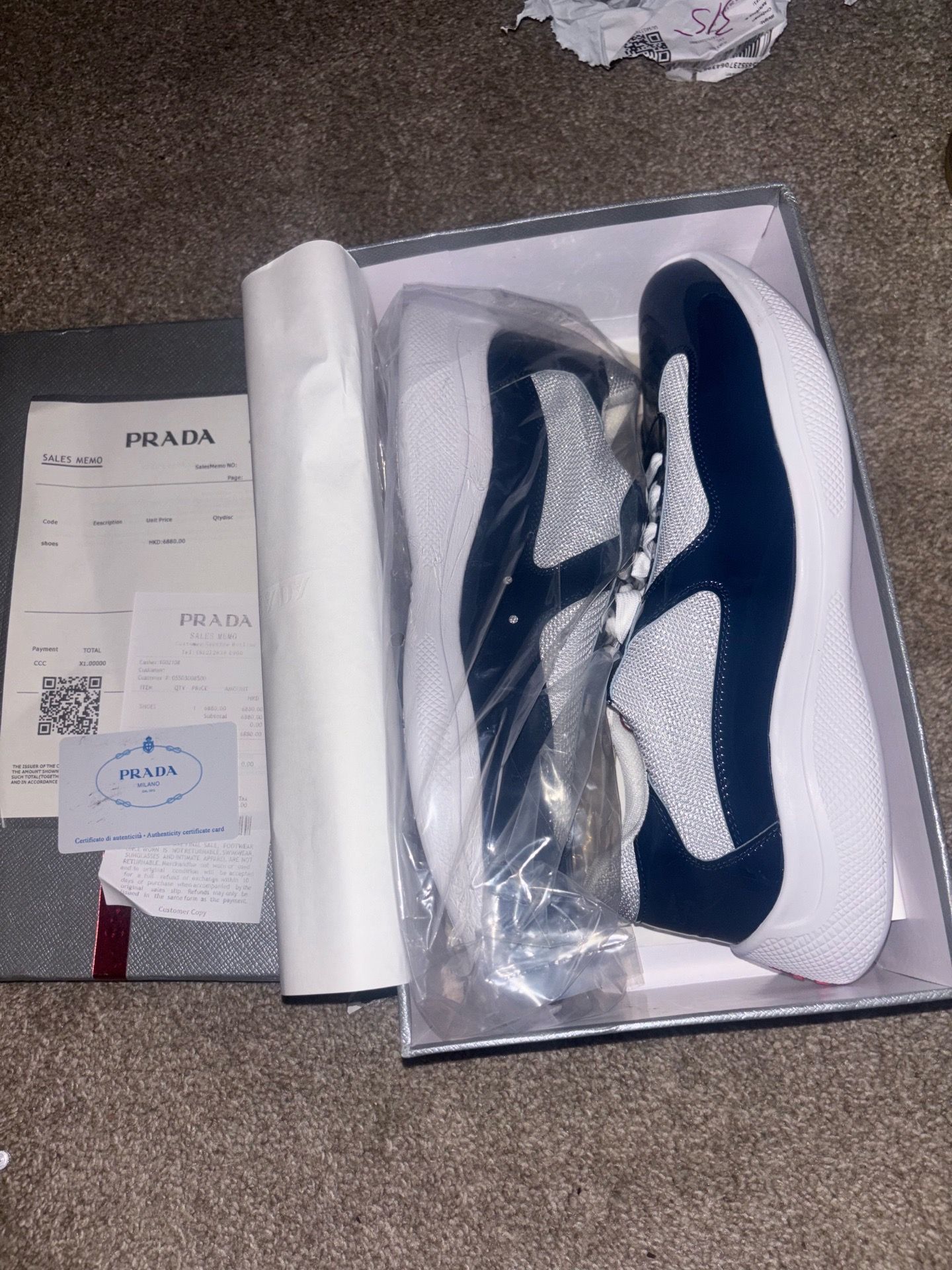 Brand new Prada cup navy blue n white