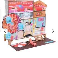 Ferris Wheel Fun Beach House Wooden Dollhouse Christmas Gift