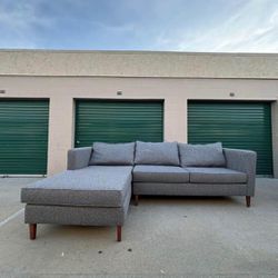 Midcentury Modern Sectional Couch With Wooden Legs *Delivery Available*