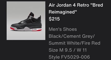 Air Jordan 4 retro “bred reimagined” NIB size 9.5