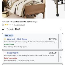 Electric Hospital Bed With New Mattress 