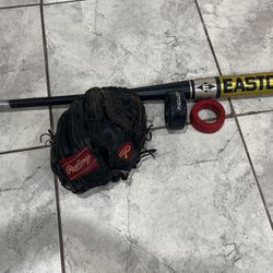 EASTON, Softball Bat 33in 31oz And Rawlings Left Glove