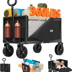 Brand New In Box Unopened   YACONA 3 in 1 Wagons Carts Foldable, 360LBS Lightweight Wagon with All Terrain Wheels, Collapsible Wagon Cart for Grocery,