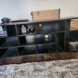 Black Multi-Shelf TV Stand