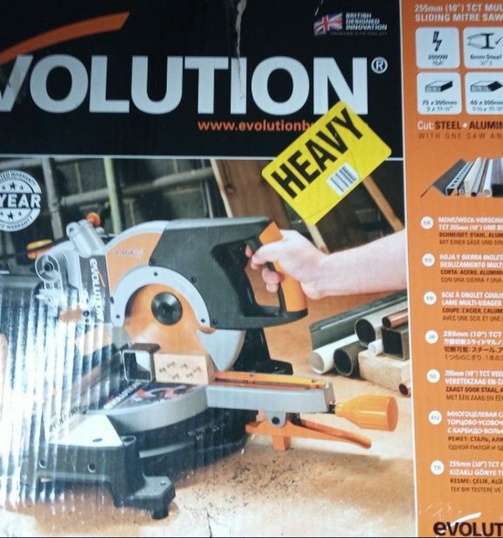 Evolution slide Miter Saw.150.00. Brand New..