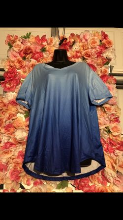 Large Blue V neck tee
