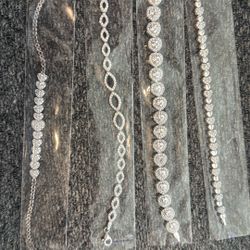 Elegance Sterling Silver CZ  Tennis Bracelets 