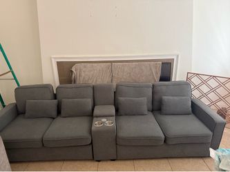 Sofa couch with 2 cup holders and charging station